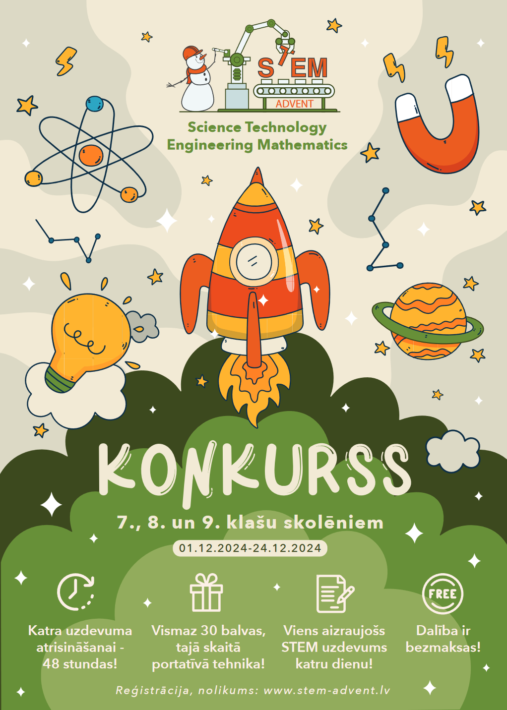 STEM Advent 2024 plakāts